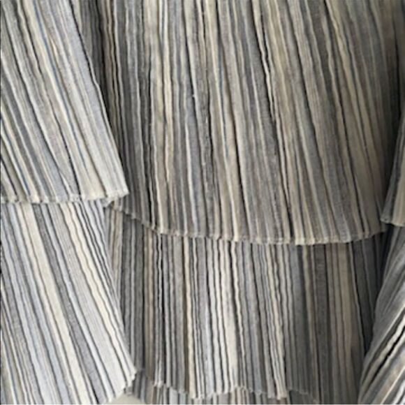 𝅺NOUL Sleeveless Striped Tiered Layered Tank Top Blue White - Picture 3 of 4